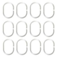MSV Douchegordijn ophang ringen - kunststof - transparant - 12x stuks - 4 x 6 cm   - - thumbnail
