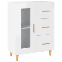 vidaXL Dressoir 69,5x34x90 cm bewerkt hout hoogglans wit - thumbnail