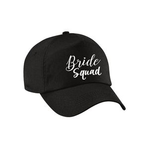 1x Zwart vrijgezellenfeest petje Bride Squad sierlijk dames