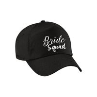 1x Zwart vrijgezellenfeest petje Bride Squad sierlijk dames - thumbnail