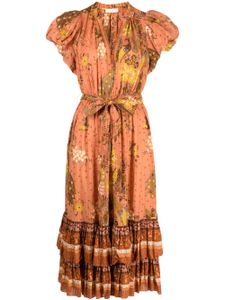 Ulla Johnson robe Remi à design plissé - Marron