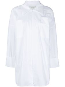 GOODIOUS chemise en coton mélangé à fermeture zippée - Blanc