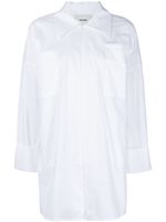 GOODIOUS chemise en coton mélangé à fermeture zippée - Blanc