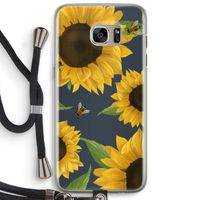 Sunflower and bees: Samsung Galaxy S7 Edge Transparant Hoesje met koord