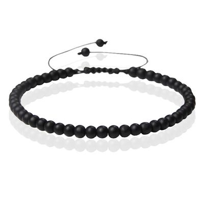 Memphis No.1 Armband - 4mm Agate Black Matte