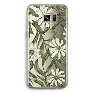 Wit bloemenpatroon: Samsung Galaxy S7 Edge Transparant Hoesje