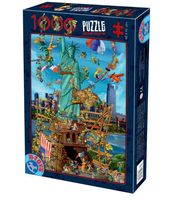 Cartoon New York Puzzel 1000 Stukjes - thumbnail