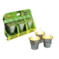 Basic Citronella kaars in metalen emmer 3 stuks 6.5cm
