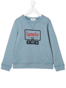 Lanvin Enfant sweat à logo brodé - Bleu