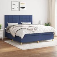 Boxspring met matras stof blauw 180x200 cm