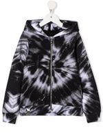 Philipp Plein Junior hoodie à imprimé tie dye - Noir