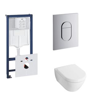 Grohe Rapid SL Toiletset set20 Villeroy & Boch Subway 2.0 Diepspoel met Grohe Arena of Skate drukplaat