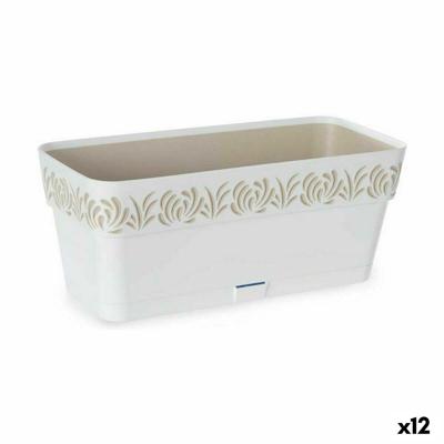 Zelfwaterende plantenpot Stefanplast Gaia Wit Plastic 13,3 x 12,3 x 29,3 cm (12 Stuks)