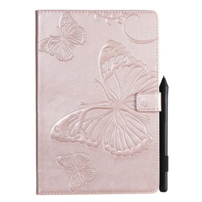 Voor Galaxy tab S5e gedrukt afdrukken Butterfly patroon horizontale Flip PU lederen draagtas met houder & kaartsleuven & portemonnee & pen sleuf (Rose