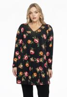 Yoek Tunic wide bottom DAHLIA | Zwart | Maat 50/52