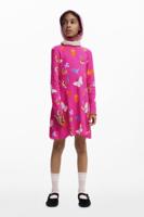 Geribd skaterjurk met vormen - RED - 3/4