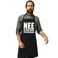 Nee Niks vegetarisch barbecueschort/ keukenschort zwart heren