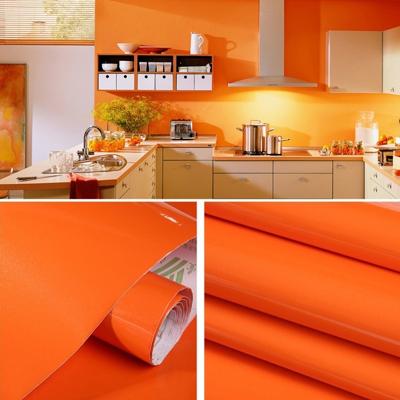 Pearlescent creatieve PVC bakstenen decoratie meubels behang stickers slaapkamer woonkamer muur waterdicht behang roll grootte: 60x500cm (oranje)