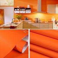 Pearlescent creatieve PVC bakstenen decoratie meubels behang stickers slaapkamer woonkamer muur waterdicht behang roll grootte: 60x500cm (oranje)