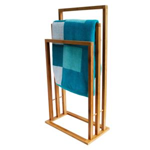 Handdoekenrek Titan - voor in de badkamer - bamboe hout - lichtbruin - 42 x 24 x 82 cm