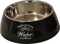 Hondeneetbak plastic/RVS water/food 18 cm zwart - Gebr. de Boon