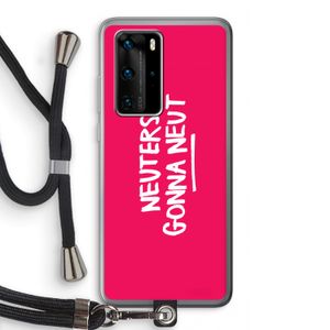 Neuters (roze): Huawei P40 Pro Transparant Hoesje met koord