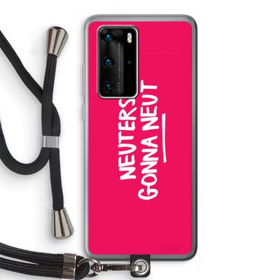 Neuters (roze): Huawei P40 Pro Transparant Hoesje met koord