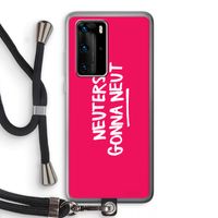 Neuters (roze): Huawei P40 Pro Transparant Hoesje met koord