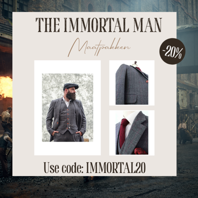 Maatpak Voor Heren | 3-delig Pak | Grijs/rood Plaid | Aberama Gold | Peaky Blinders | Peaky Blinders