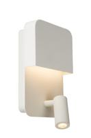 Lucide BOXER - Bedlamp / Wandlamp - LED - 3000K - Met USB oplaadpunt - Wit Lucide BOXER - Bedlamp / Wandlamp - LED - 3000K - Met USB oplaadpunt - Wit