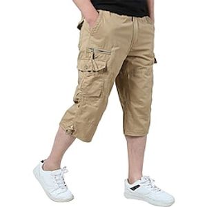 Voor heren Cargoshorts Korte broek Capri broeken Wandelshorts Elastische taille Meerdere zakken Effen Comfort Draagbaar Casual Dagelijks Uitgaan Katoenmix Sport Stijlvol Leger groen Zwart Lightinthebox