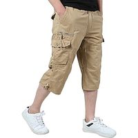 Voor heren Cargoshorts Korte broek Capri broeken Wandelshorts Elastische taille Meerdere zakken Effen Comfort Draagbaar Casual Dagelijks Uitgaan Katoenmix Sport Stijlvol Leger groen Zwart Lightinthebox