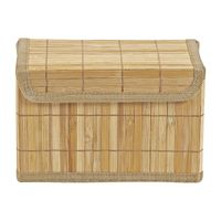 Opbergmand met deksel - bamboe - 16x24x14 cm - thumbnail