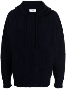 Lardini hoodie nervuré à manches longues - Noir