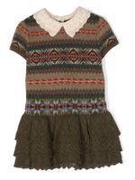 POLO RALPH LAUREN KIDS robe courte en maille Fair Isle - Vert