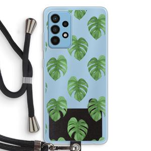 Monstera leaves: Samsung Galaxy A52 Transparant Hoesje met koord