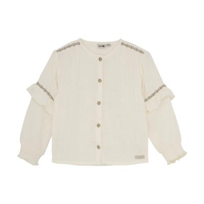 Daily7 winter t-shirt meisjes - wit - longsleeve/ruffle