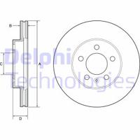 Remschijf DELPHI, Remschijftype: Geventileerd: , u.a. für Seat, VW, Audi, Skoda