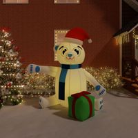 Kerstbeer met LED's opblaasbaar 240 cm - thumbnail