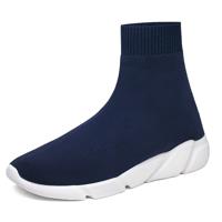 Brei bovenste ademende sport sok laarzen Chunky sneakers hoge top hardloopschoenen voor mannen/vrouwen schoenmaat: 46 (blauw)