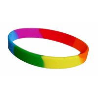 Siliconen armband regenboog kleuren - thumbnail