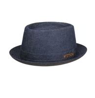 Stetson Danvick Pork Pie Denim Hat Dark Blue-59 / L