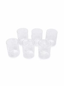 10 CORSO COMO lot de 6 verres à imprimé tourbillon - Blanc