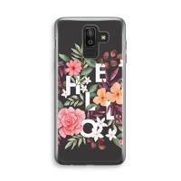 Hello in flowers: Samsung Galaxy J8 (2018) Transparant Hoesje - thumbnail