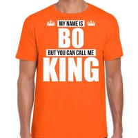 Naam cadeau t-shirt - my name is Bo - but you can call me King - oranje - heren - koningsdag