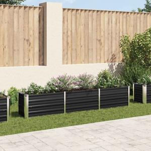 VidaXL Plantenbak verhoogd 240x40x45 cm gegalvaniseerd staal antraciet