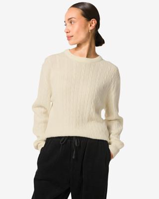 HEMA Dames kabeltrui Fiep gebroken wit (gebroken wit)