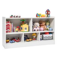Kinderboekenkast & Speelgoed Opslag 5 Kubussen Kinderen Opbergkast Houten Opbergplank met 5 Compartimenten Wit