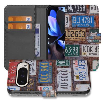 Portemonnee Hoesje Google Pixel 10 Pro | Kentekenplaten Collage | Portemonnee hoesje