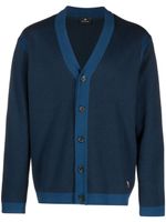 PS Paul Smith cardigan en coton biologique à col châle - Bleu